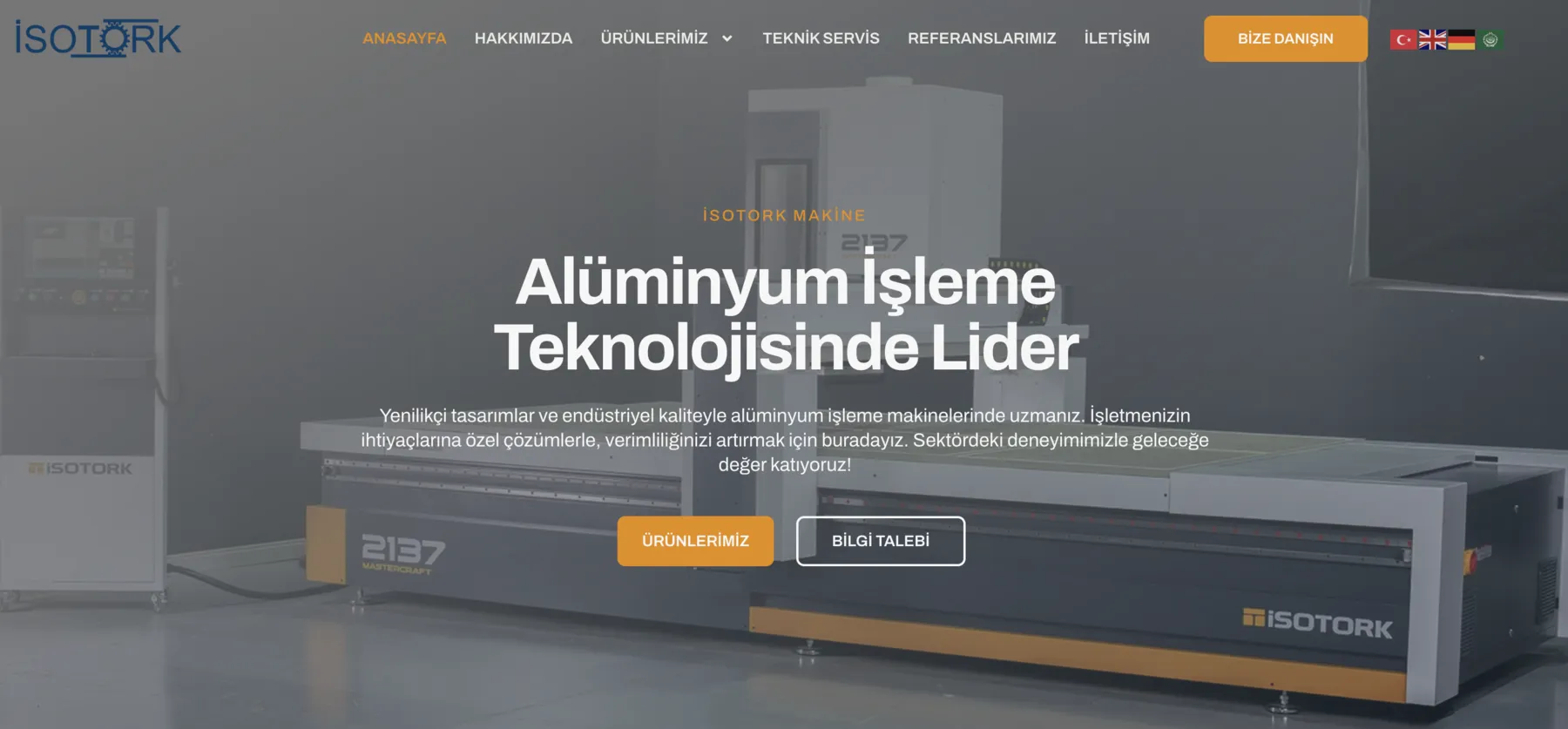 İsotork web sitesi ana sayfası